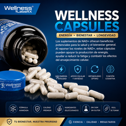 Suplemento liposomal NAD+ con resveratrol