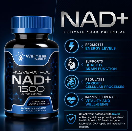 Suplemento liposomal NAD+ con resveratrol